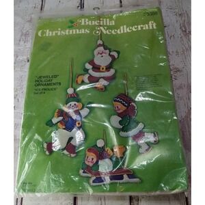Bucilla Christmas‎ Jeweled Holiday Ornament Kit Ice Frolics Set of 4 - 3388